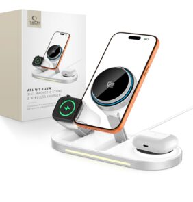 TECH-PROTECT A51 ARCTICBOOST 3IN1 MAGNETIC MAGSAFE WIRELESS CHARGER 25W QI2.2 WHITE