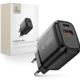 TECH-PROTECT NCA65W-GAN 2-PORT NETWORK CHARGER PD 65W / QC3.0 BLACK
