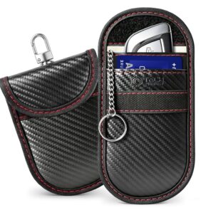 TECH-PROTECT KLR100 POUCH KEYLESS RFID SIGNAL BLOCKER CASE CARBON BLACK/RED