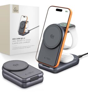 TECH-PROTECT A53 3IN1 MAGNETIC MAGSAFE WIRELESS CHARGER 25W QI2.2 DARK GREY